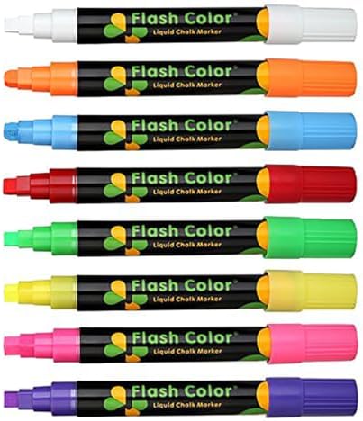 Techzere Neon Liquid Chalk Markers, Pack of 8