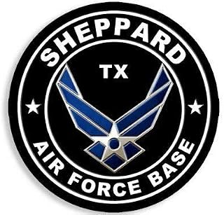 MAGNET 4x4 inch Round Sheppard Air Force Base Sticker (Texas tx USAF AFB) Magnetic Magnet Vinyl Sticker