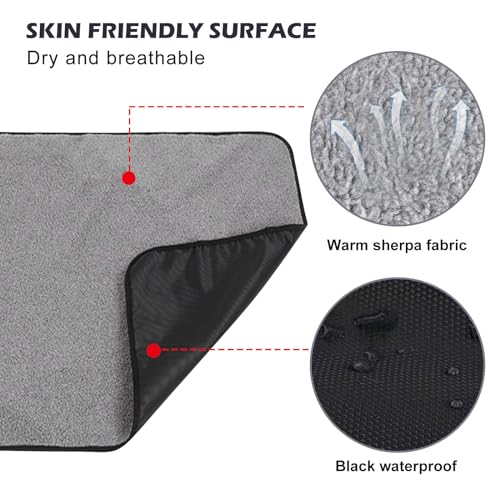 MEYAGOT Faltbare wasserdichte Haustier Decke,100 x 70cm Faltbare wasserdichte Hundedecke,wasserdichte Hundematte Für Outdoor Mit Tasche,Große Reisedecke Für Haustier Für Katzen,Hunde,Welpen(Schwarz)