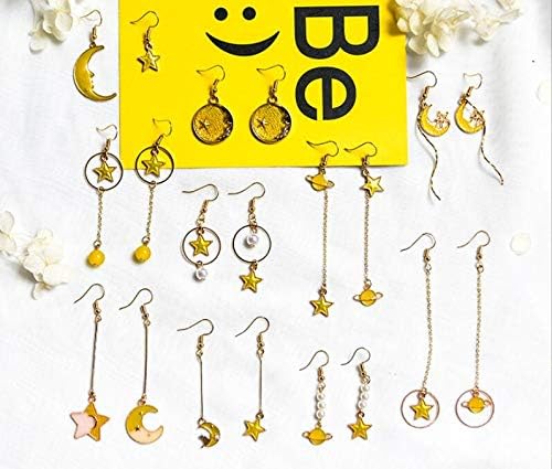 Amazon Anphsin ピアスパーツ セット 星 月 10ペア Star 惑星 ハンドメイド ピアス アクセサリー キット スタイリッシュ 手作り Diy 手芸 イヤリング ニッパー 可愛い ファション ブ イエロー アクセサリーパーツ 通販