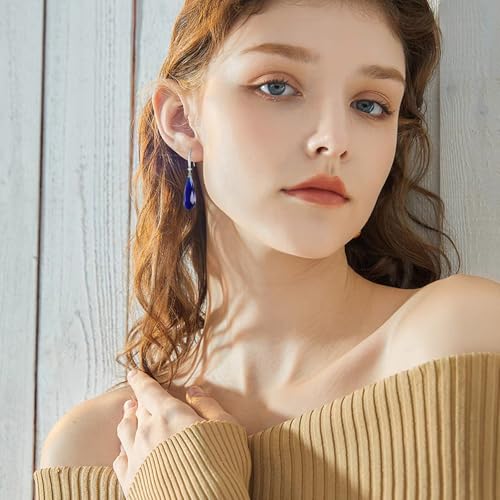 14K Gold Plated Garnet Earrings for Women S925 Sterling Silver Sapphire Wedding Earrings Dangle Garnet Jewelry for Birthday3