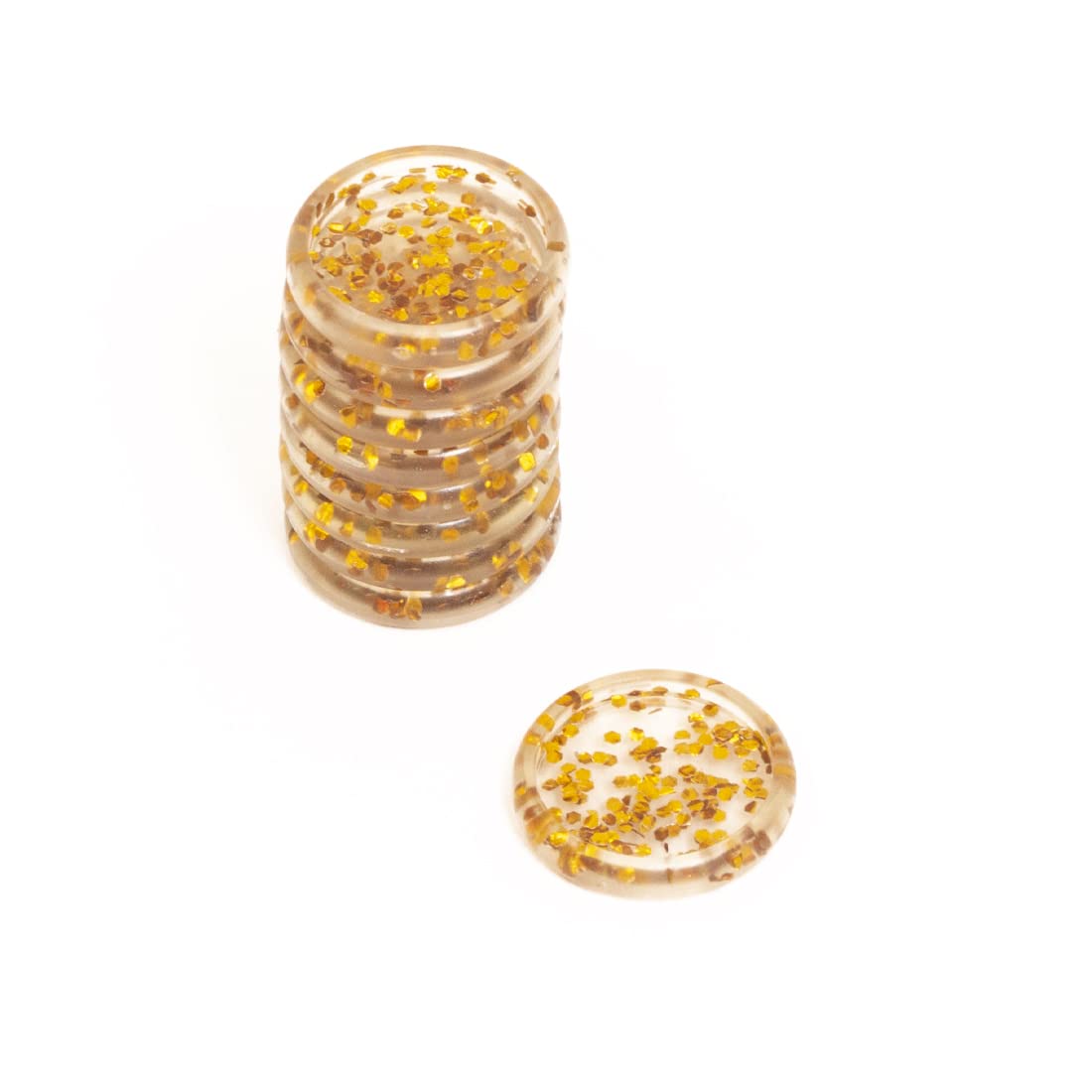 Craftelier Gold With Glitter - Plastic Glitter Disc Rings S For Scrapbooking Binding And Other Crafts For Planners, Agendas, Notebooks Or Albums | Pack Of 9 Pcs. 25 Mm Diameter - Colour