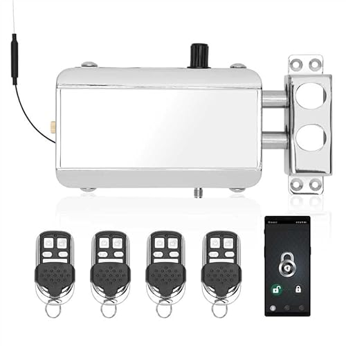 Casmer Remote Control Deadbolt Lock, Anti-Theft Keyless RV Door Locks with 4 Remotes Contol and App. Remote Contorl Lock fit for Home, Hotel, Apartment, RV Security etc, 1-Year WA/RY