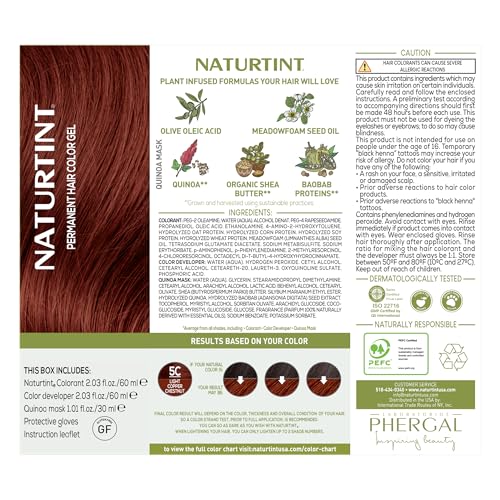 Image of Naturtint 5C Light Copper Chestnut Permanent Hair Color (Pack of 6), Ammonia Free, Vegan, Cruelty Free, up to 100% Gray Coverage, Long Lasting Results (Packaging may vary)