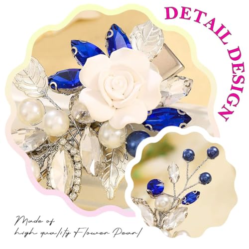 Accesorios para el cabello de boda EVILD Clip de pelo con flor de rhinestone plateado para mujer miniatura 5