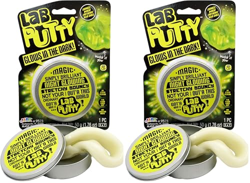 JA-RU Lab Putty Glow in The Dark Slime (2 Pack) Sensory Putty for Kids | Stress Relief Anger Management Toys | Slime Party Favor, Goodie Bag Stuffer, & Classroom Prizes. 9578-1A