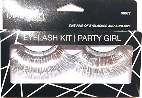 Diamond Eyelash Kit/Party Girl Long Silver metallic and adhesive