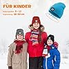 Deilin Skullies & Beanies für Jungen, USB Wiederaufladbare Mützen mit 3 Modi & 4 LED Scheinwerfer Freihändig Gestrickte Taschenlampenmütze Winter Warme Strick Mützen für Mädchen, Dunkelgrau #5