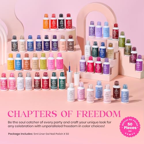Image of Beetles Gel Nail Polish Kit with U V Light -54 Pcs Gel Nail Kit Four Seasons Glow 32 Colors Set with Base Matte & Glossy Top Coat Soak Off Home Salon Nails DIY Manicure Gifts for Women