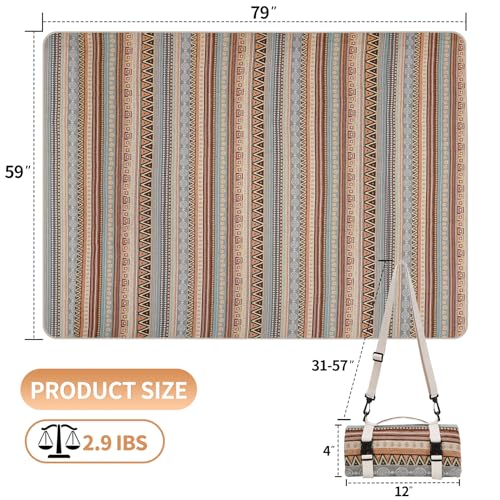 Extra Large Waterproof Picnic Blanket | Portable Camping & Beach Mat | Sand Free with Carry Strap | Park Blanket for Grass, Hiking, Travel, Concerts, Indoor (Orange)