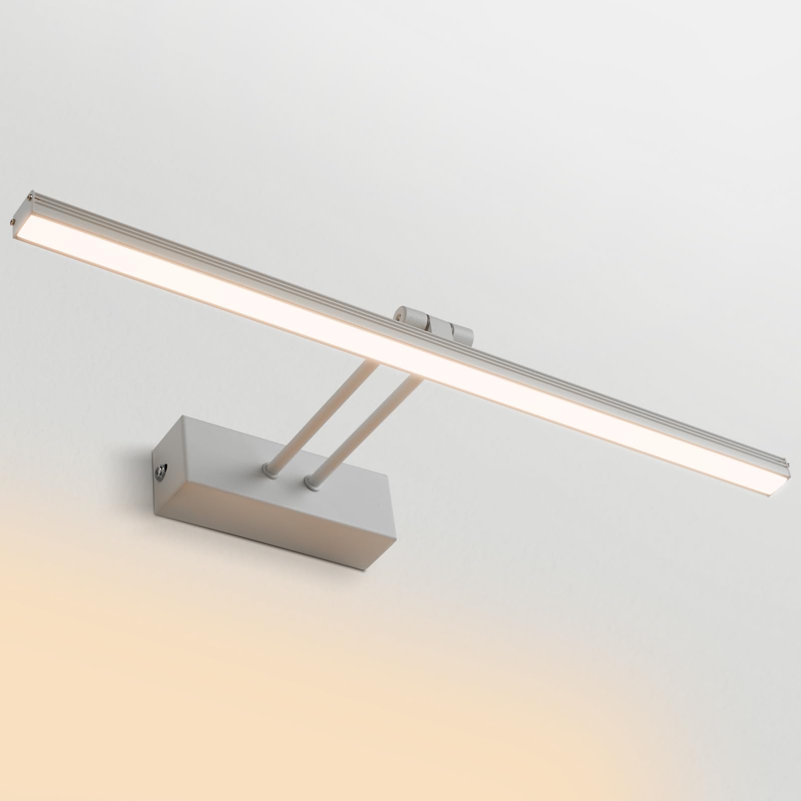 EMKE LED Spiegelleuchte Spiegellampe Bad, 8W Bilderleuchte 200° Einstellbar Badlampe Wandbeleuchtung Wasserdicht IP44 4200K, Weiß