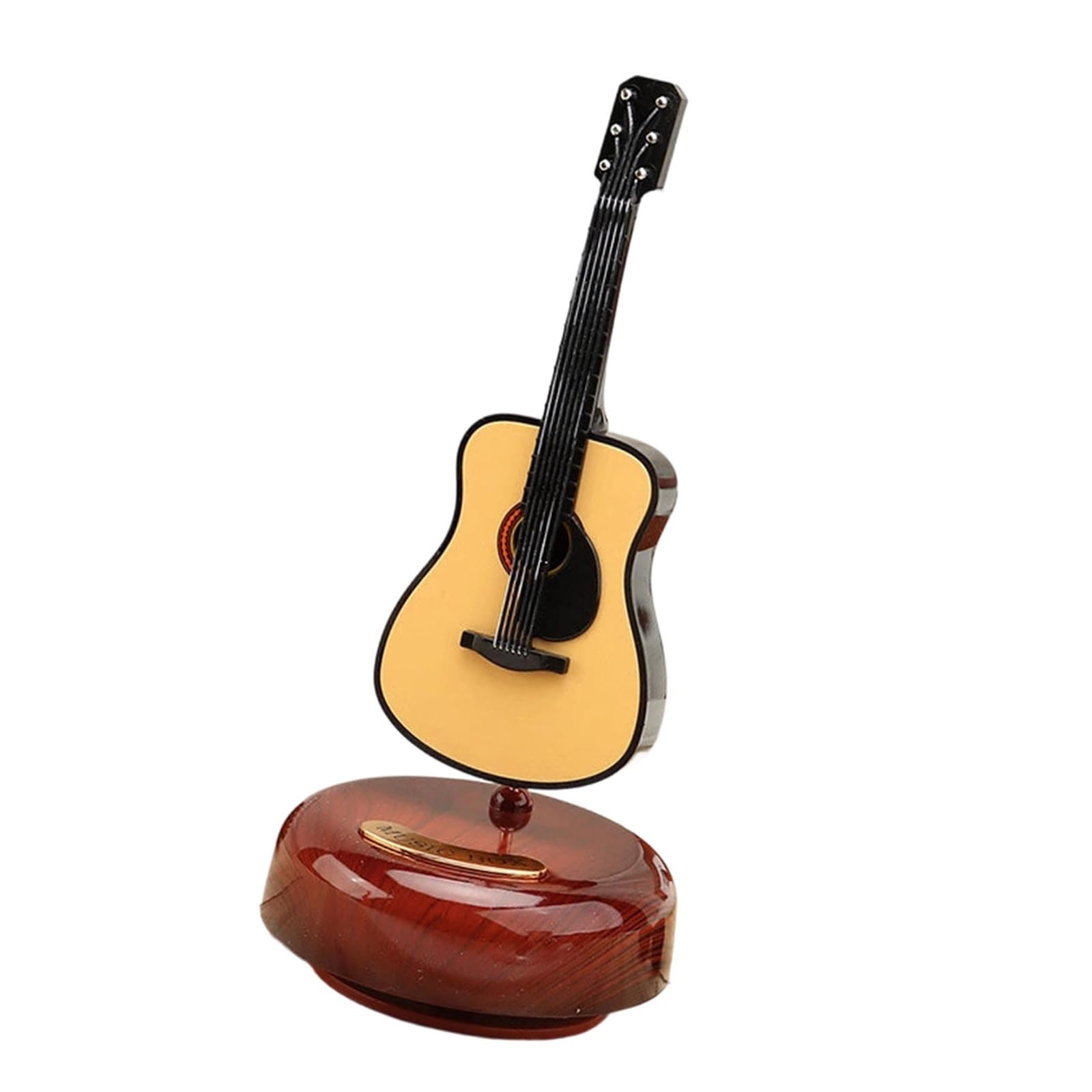 ZXFJYUIP Retro Music Box Rotating Guitar And Pipa Musical Instrument Ornament(Guitar)