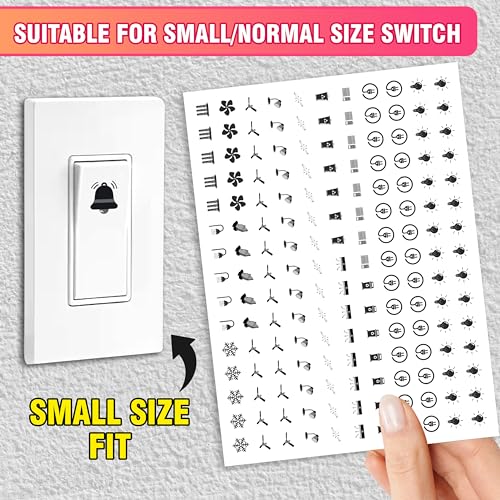 Image of Trueflair Stickers for Switch Board for Home Wall Switches, Contain All Common Switch Stickers (Transparent Black & White - 2)