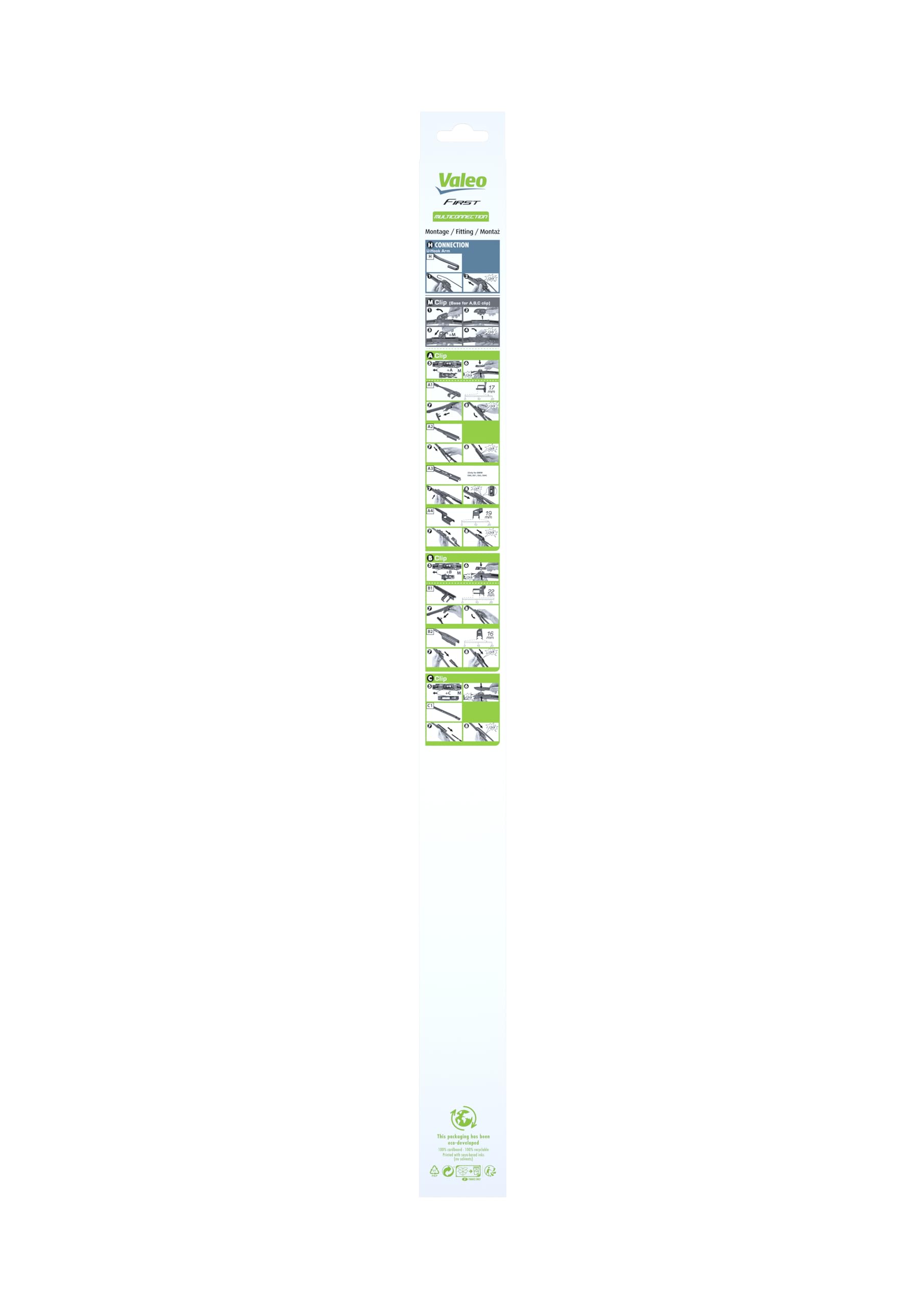 VALEO First Wycieraczka - FM65 Dobra Widoczność i Wydajność Dzięki Płaskim Wycieraczkom Firstmu Pióru Wycieraczki Do Każdego Zastosowania 650mm - Przód - 1 pióro Wycieraczki - 575009
