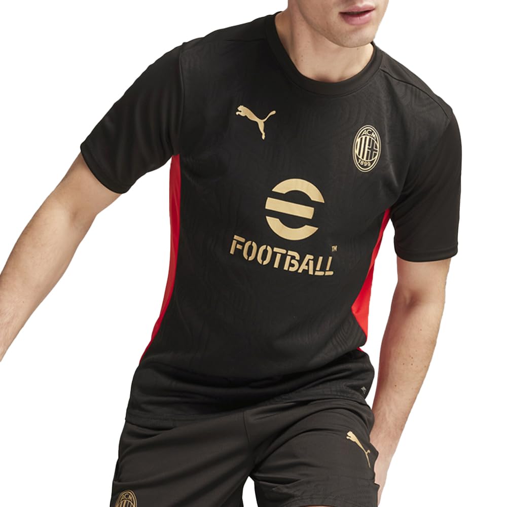 PUMA Men's Soccer AC Milan Training Jersey - Official Team Branding. Licensed A.C. Milan Product (US, Alpha, Large, Regular, Regular, Black)