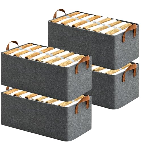 Image of PRIME PICK XL Oxford Cloth Organizer jeans, t-shirts, sweaters, socks, towels, and daily essentials neatly in wardrobes, shelves, or closets in bedrooms and living spaces. (Pack of 4)