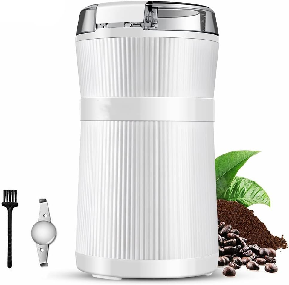 Coffee Grinder Electric 50g with Stainless Steel Blade and Bowl Brush Including for Making Beans Nuts Spice Sugar Grains