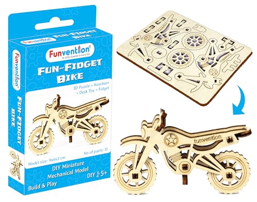 Image of Funvention Birthday Return Gifts (Pack of 24) Fun Fidgets - Racer Car & Bike | DIY Miniature Mechanical Models 3D Puzzle Return Favours for Kids Birthday Party 5+ Years Made in India Toys, Gold