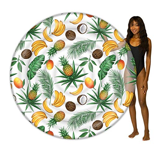 Poolcandy Giant Tropical Inflatable Fruit Island Pool Float 72
