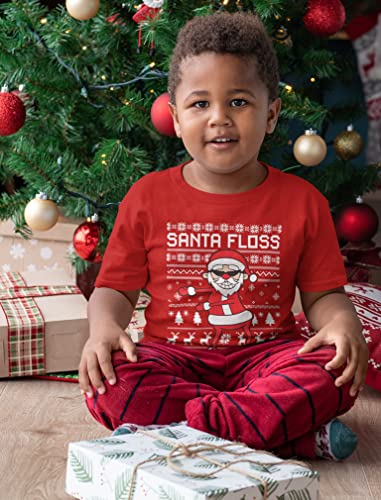Tstars Santa Floss Dancing Kids Christmas Shirt Funny Holiday Ugly Xmas Sweater T-Shirt for Youth Boys Girls4