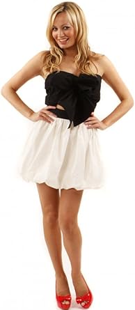 black puffball dress