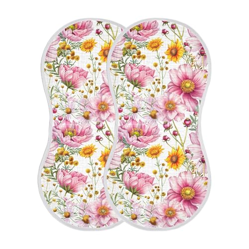 xigua Yellow Flowers Baby Burp Cloths for Newborn Boys and Girls 1 Pack, Soft & Absorbent Cotton Baby Burp Cloth, Baby Washcloths, Newborn Towel, Burp Rags2