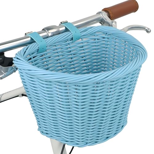 Panier de vélo étanche ZUKKA avec sangles en cuir amovibles pour guidon