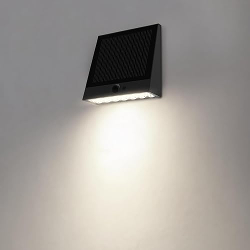 Luces solares para exteriores, 1000 lm IP65, luces de inundación solares impermeables con 4 modos, sensor de movimiento de 4000 K, luz solar de