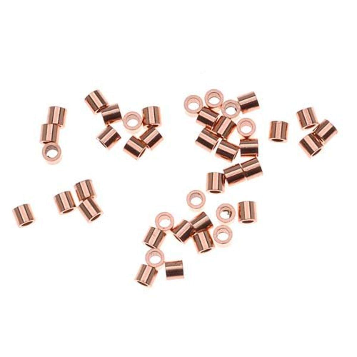 Beadaholique 50-Piece Genuine Crimp Beads, 2 by 2mm, Copper