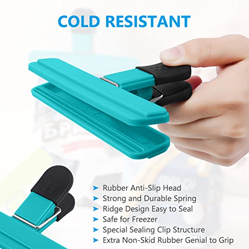 Image of AUAUY Large Chip Bag Clips, 6Pack Kitchen Clips for Refrigerator Food Storage Packages, Snack Bags, Photos, Assorted Color Food Bag Clips Plastic Heavy Duty Seal Grips