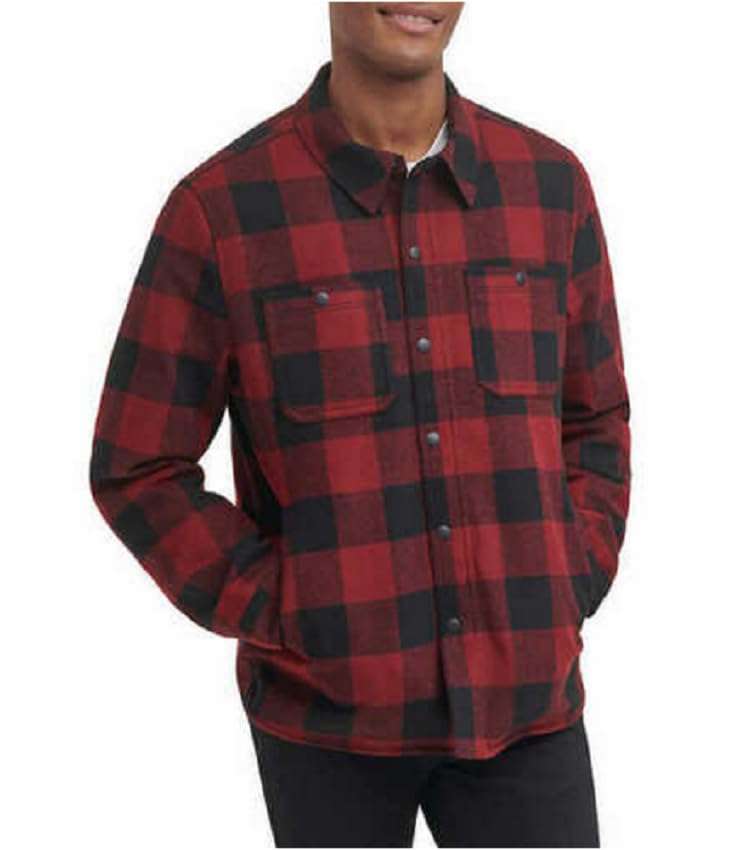 G.H. Bass & Co. Men's Wool Blended Lined Jacket (US, Alpha, Medium, Regular, Regular, Red)4