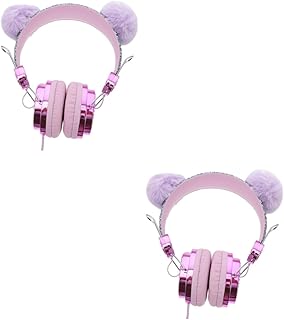 Hemobllo 2Pcs Fones De Ouvido Fone De Ouvido Para Computador Fone De Ouvido Fones De Ouvido Unicórnio Fone De Ouvido Sobre A Orelha Fone De Ouvido Orelhas De Gato Fone De Ouvido Sobre A