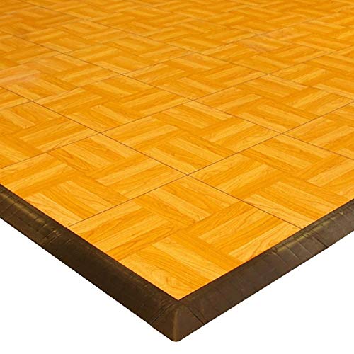 Greatmats Max Tile Wood Grain Interlocking Tiles For Basement, 20 Pack (Dark Oak Parquet) #TOP3