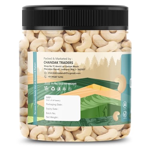 Image of Natural Premium Whole Cashews | Whole Crunchy Cashew | Premium Kaju nuts | Nutritious & Delicious | Gluten Free & Plant based Protein Rich in Protein, Magnesium & Phosphorus, Deluxe Size & Crunchy Nuts (200 Gram)