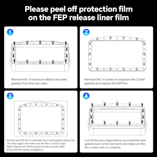 Image of ELEGOO 3 PCS PFA Release Liner Film for ELEGOO Mars 4 Resin 3D Printer