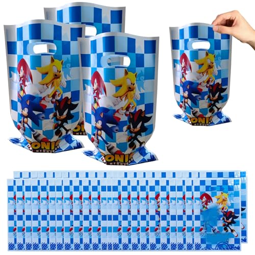 Bolsas de Dulces Cartoon, 50 Piezas se Puede Reutilizar Bolsa de Fiesta Regalo Bolsas de Plástico Bolsas para Cumpleaños para Envolver Regalos, Fiestas de Cumpleaños para Niños, Fiesta Temática