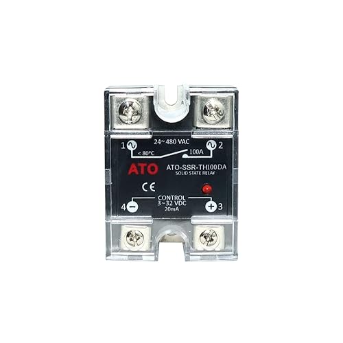 Miniatura 7 de ATO Relé de estado sólido SSR-60DA DC a CA Relé semiconductor monofásico, entrada 3-32V CC, salida 24-480V CA (60A)