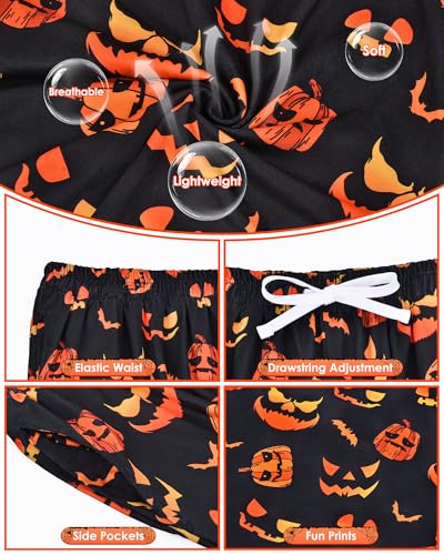 Mens Halloween Christmas Pajama Pants Soft Men Pj Bottoms with Pockets Drawstring Sleep Lounge Pant for Men (M-XL)2