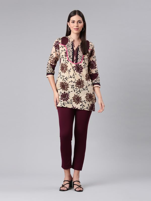Image of GO COLORS Ponte Smart Kurti Pants Full Length for Women | Breathable, Mid Rise