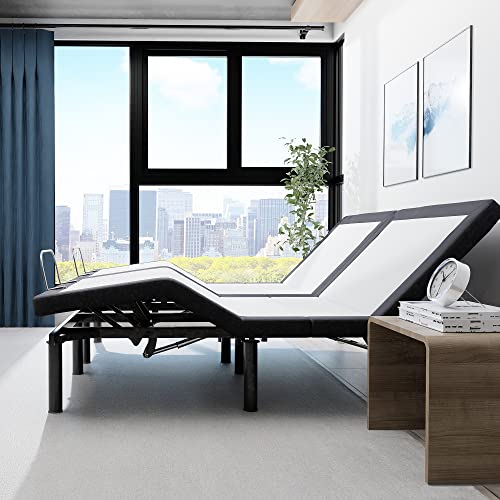 Blissful Nights Split King E4 Adjustable Bed Base Frame With Zero Gravity, Massage, Anti-Snore, Dual Usb Charging, Under Bed Nightlight #TOP1