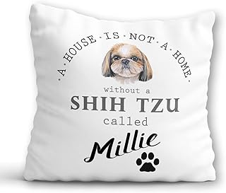 Shih Tzu Cushion - Personalised Shih Tzu Mum Mother's Day Gift - ShihTzu Dog Owner Pillow with Dog's Name - Dog Parents Housewarming Gift - Dog Mum Birthday Present