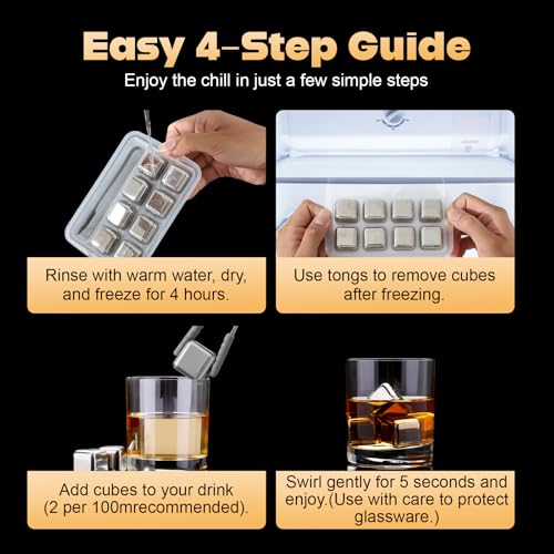 Cubos de Hielo Reutilizables de Acero Inoxidable 8Pcs miniatura 3