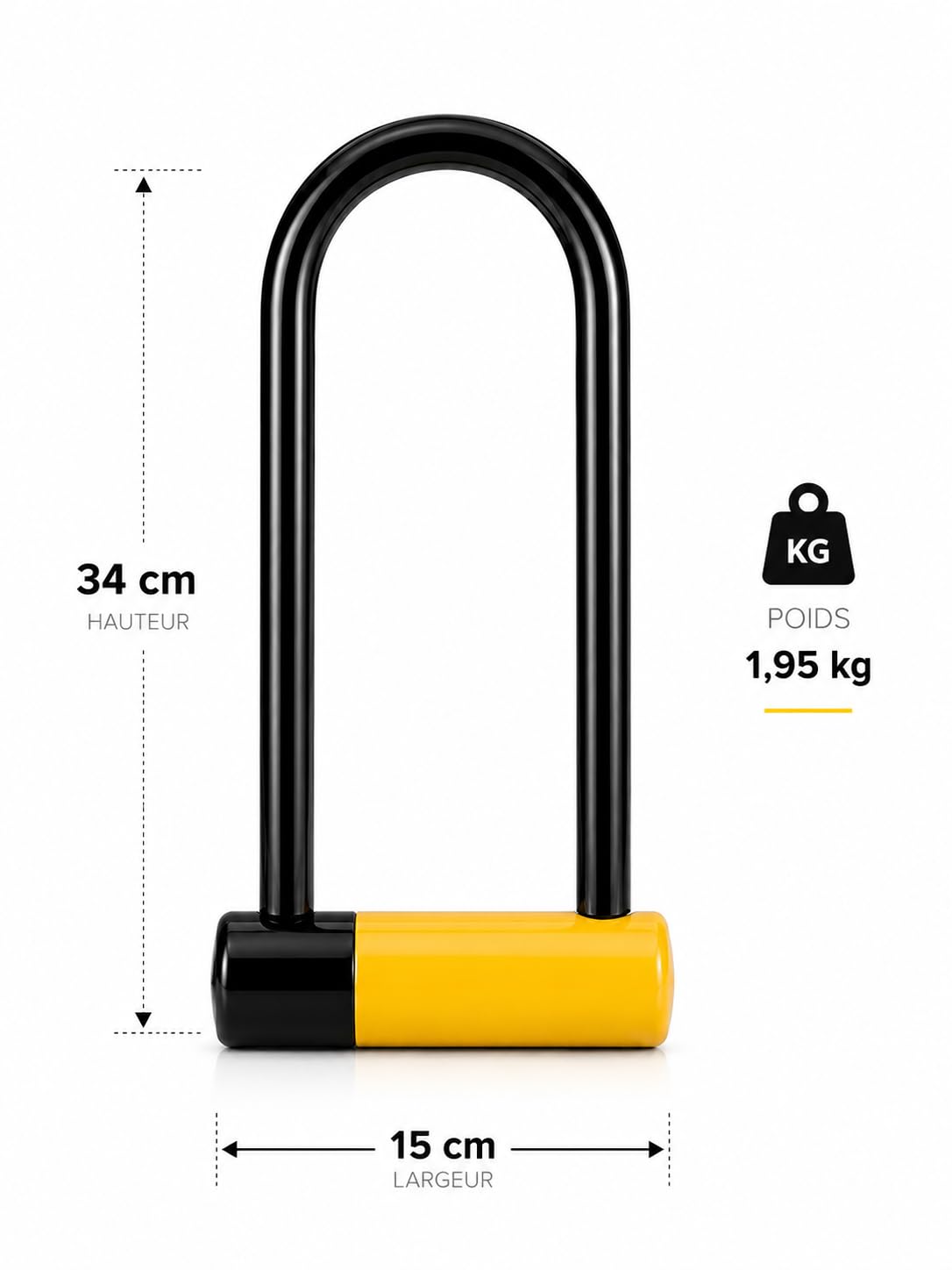 TrackLock - Antirrobo Bicicleta U Ultra Resistente 18mm con Trazador Discreto Incluido y Soporte Oculto Bajo Sillín, 3 Llaves