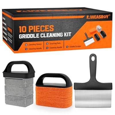 AWEASROY Griddle Cleaning Kit for Blackstone, Flat Top Grill Cleaning Kit with Grill Stone, Griddle Scraper & Griddle Brush Easy to Remove Stain