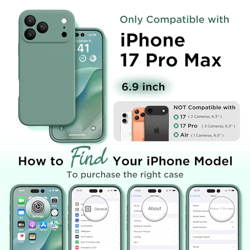 Image of GolbinBox for iPhone 17 Pro Max Case, Silicone Cover, Midnight Green