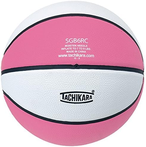Amazon タチカラ トップグレード ゴム バスケットボール サイズ6 ピンク ホワイト Tachikara ボール