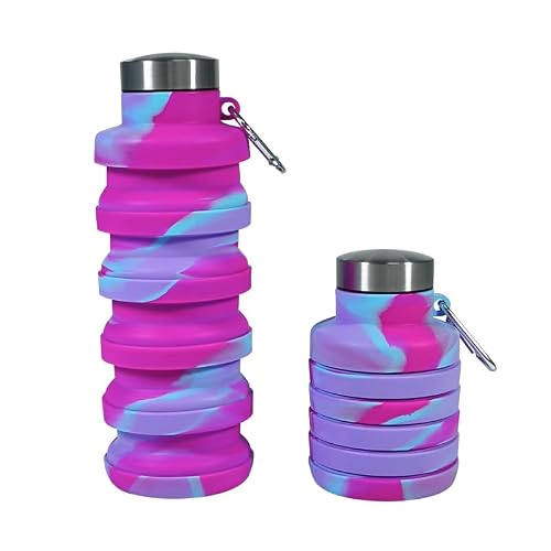 500ml Sports Collapsible Travel Water Bottles Multi color Sports Portable Sport Reusable silicone Water-proof camping water bottle