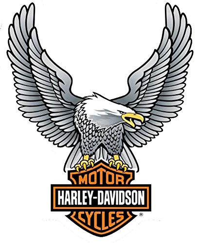 Harley-Davidson Up Wing Eagle Decal Silver LG Size Sticker D328064
