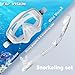 Snorkel Set Pano 3 Window Adult Snorkeling Gear, Professional Snorkel Goggles Anti-Fog Diving Mask, Anti-Leak Swim Goggles and Dry Top Snorkel for Diving, Snorkeling, Swimming (Pearl White)