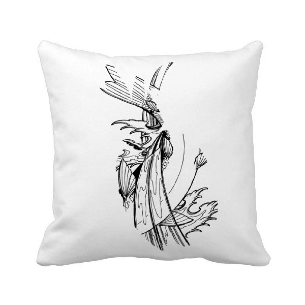 Housse de coussin ananas poissons carrée pour égayer le salon